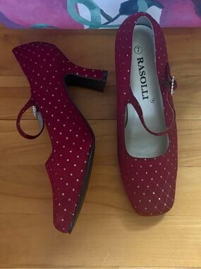 Rasolli Women's Red Mary Jane Heels